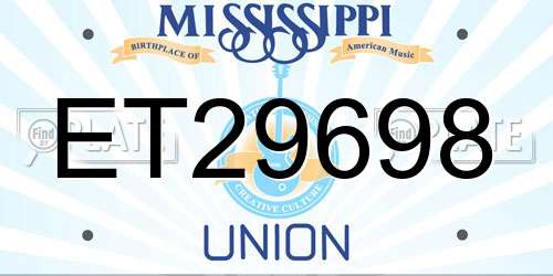 ET29698 Mississippi License Plate