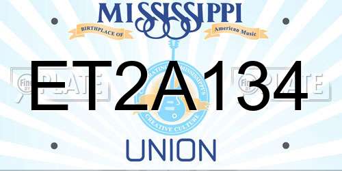 ET2A134 Mississippi License Plate