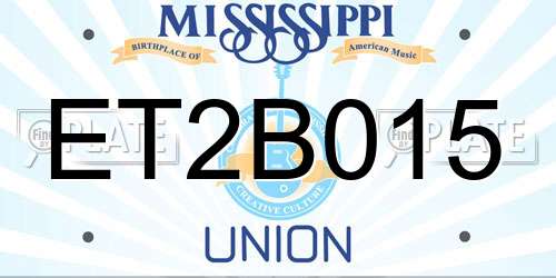 ET2B015 Mississippi License Plate