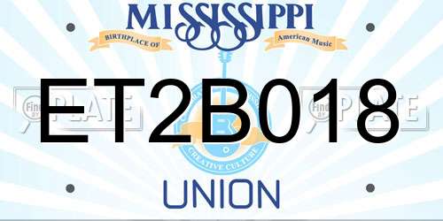 ET2B018 Mississippi License Plate