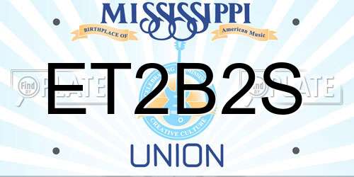 ET2B2S Mississippi License Plate
