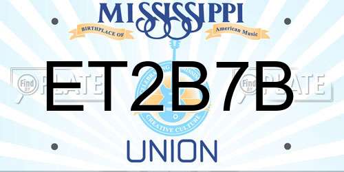ET2B7B Mississippi License Plate