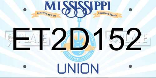 ET2D152 Mississippi License Plate