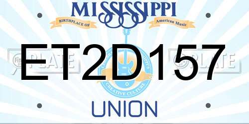 ET2D157 Mississippi License Plate