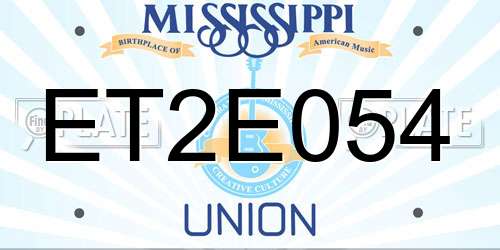 ET2E054 Mississippi License Plate