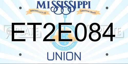 ET2E084 Mississippi License Plate