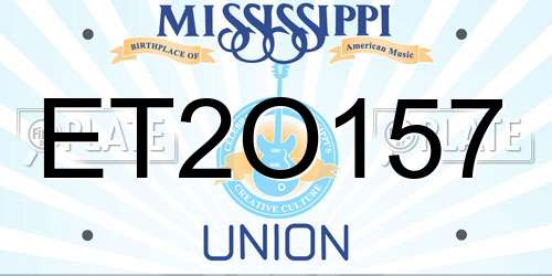 ET2O157 Mississippi License Plate