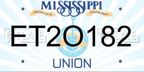 ET2O182 Mississippi License Plate