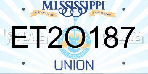ET2O187 Mississippi License Plate