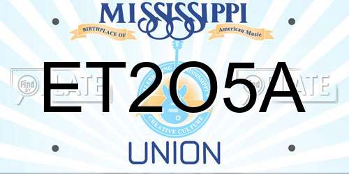 ET2O5A Mississippi License Plate