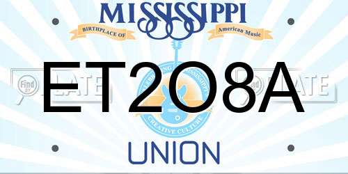 ET2O8A Mississippi License Plate