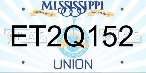 ET2Q152 Mississippi License Plate