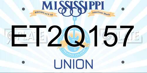 ET2Q157 Mississippi License Plate