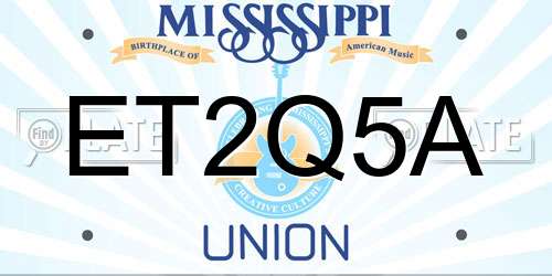 ET2Q5A Mississippi License Plate