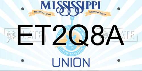 ET2Q8A Mississippi License Plate