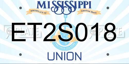 ET2S018 Mississippi License Plate