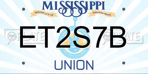 ET2S7B Mississippi License Plate