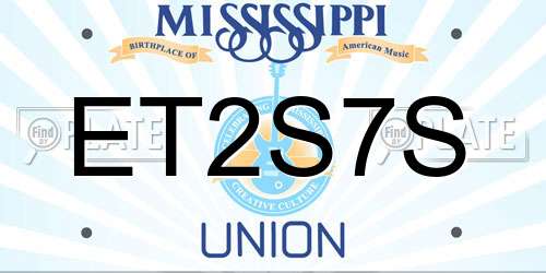 ET2S7S Mississippi License Plate