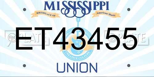 ET43455 Mississippi License Plate