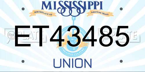 ET43485 Mississippi License Plate