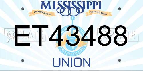 ET43488 Mississippi License Plate