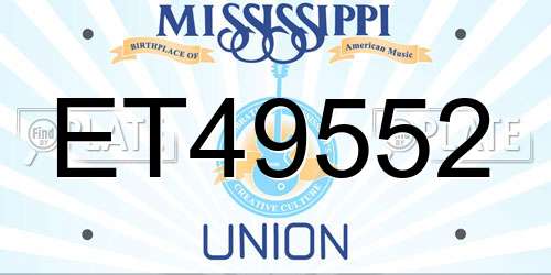 ET49552 Mississippi License Plate