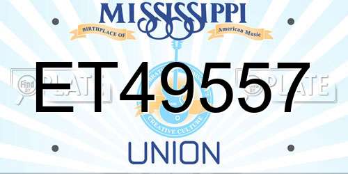 ET49557 Mississippi License Plate