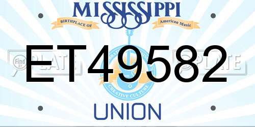 ET49582 Mississippi License Plate