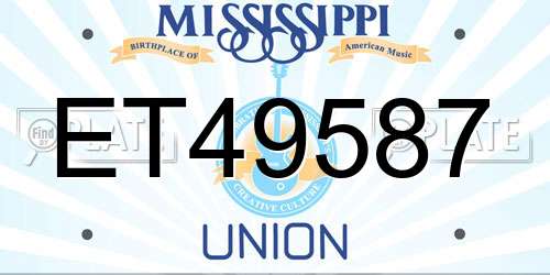 ET49587 Mississippi License Plate