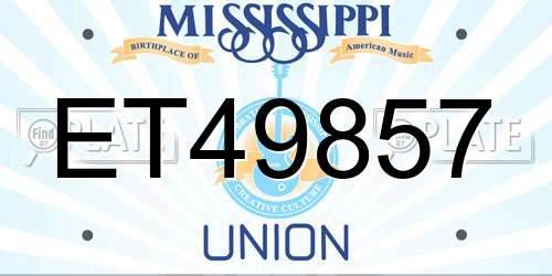 ET49857 Mississippi License Plate