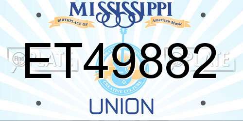ET49882 Mississippi License Plate