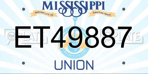ET49887 Mississippi License Plate