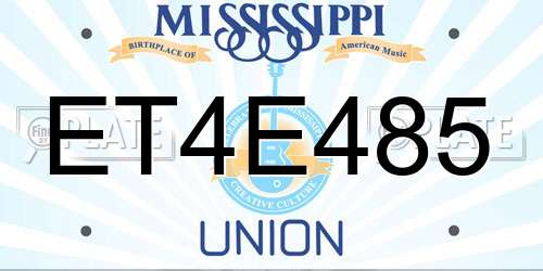 ET4E485 Mississippi License Plate