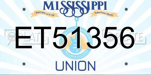ET51356 Mississippi License Plate