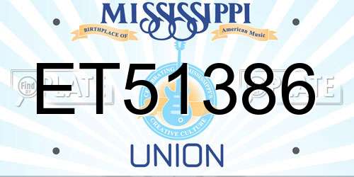 ET51386 Mississippi License Plate
