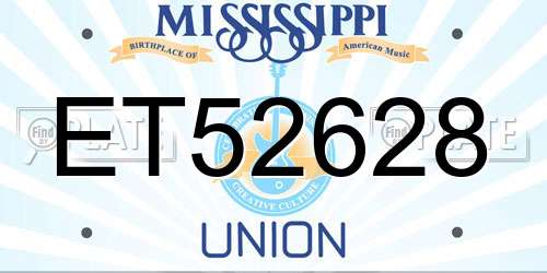 ET52628 Mississippi License Plate