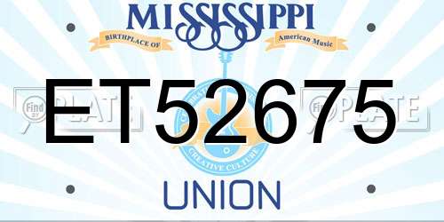 ET52675 Mississippi License Plate