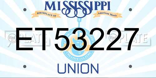 ET53227 Mississippi License Plate