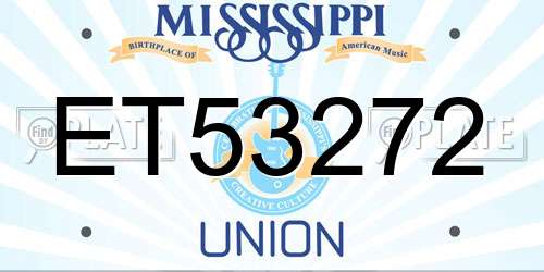 ET53272 Mississippi License Plate