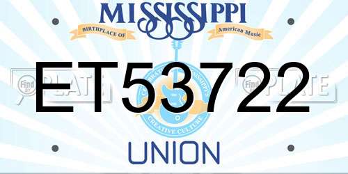 ET53722 Mississippi License Plate