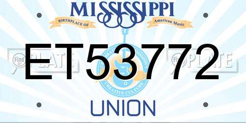 ET53772 Mississippi License Plate