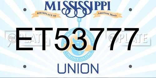 ET53777 Mississippi License Plate