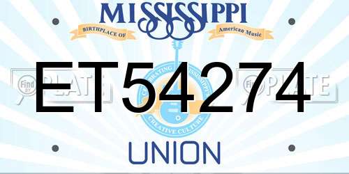 ET54274 Mississippi License Plate