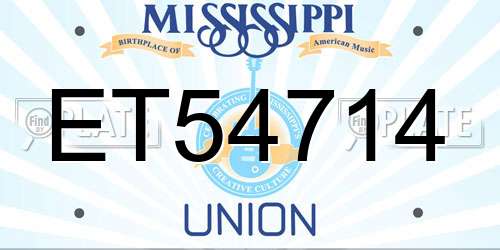 ET54714 Mississippi License Plate