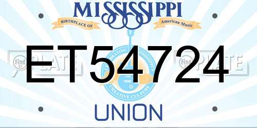 ET54724 Mississippi License Plate