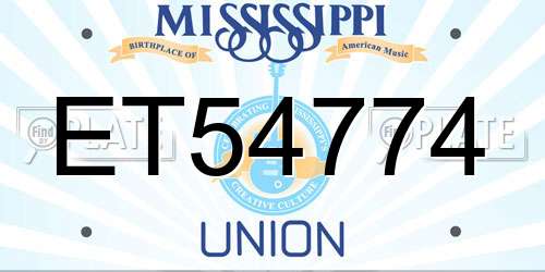 ET54774 Mississippi License Plate