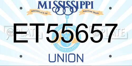 ET55657 Mississippi License Plate