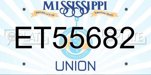 ET55682 Mississippi License Plate