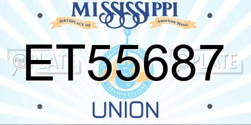 ET55687 Mississippi License Plate