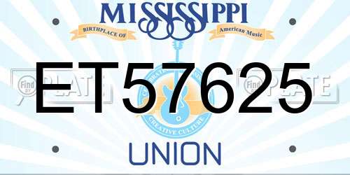 ET57625 Mississippi License Plate